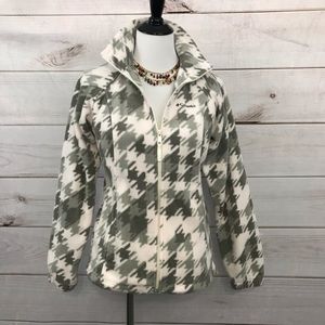 Columbia Fleece Jacket Size Small Gray Ivory Blush